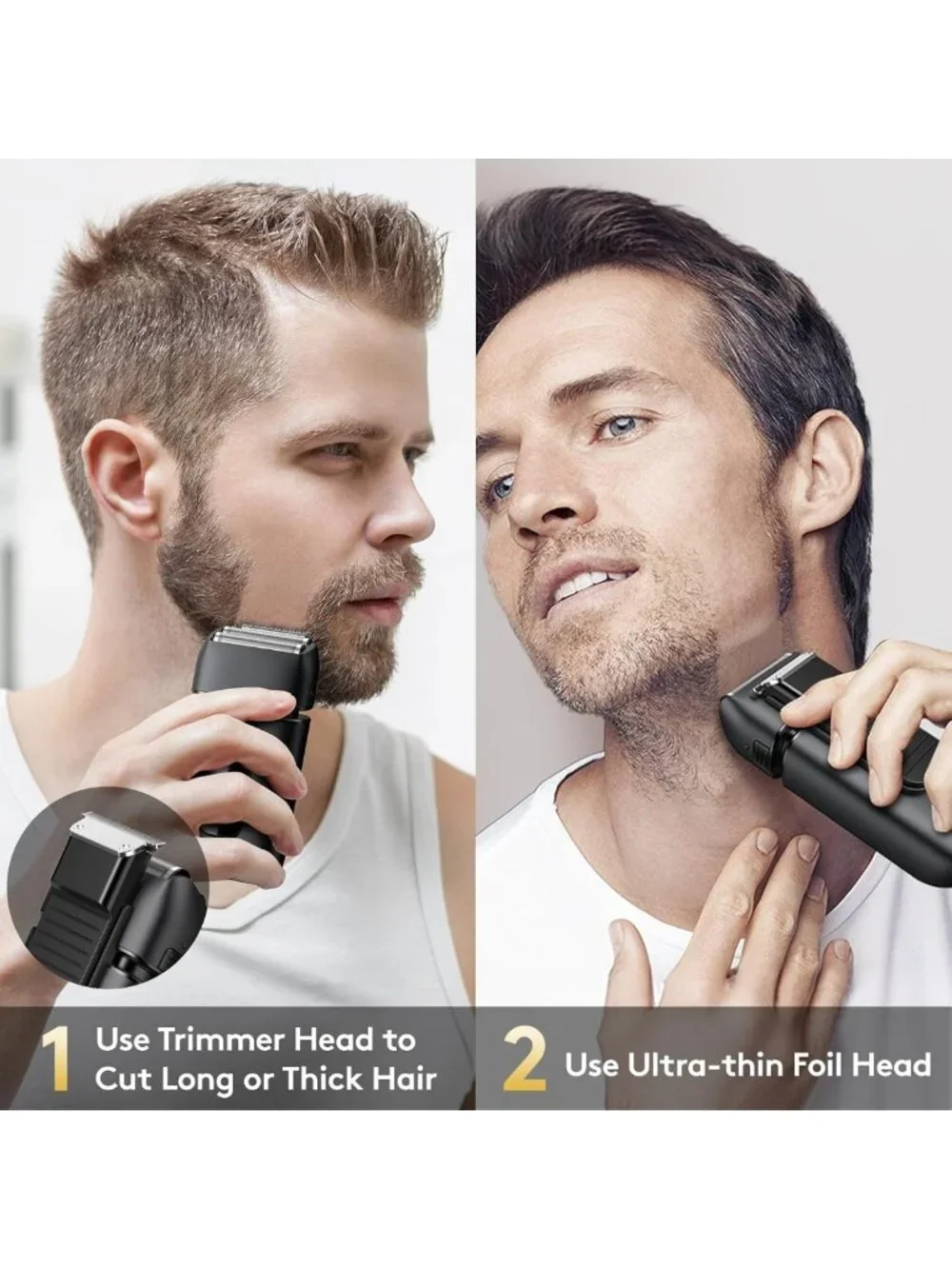 Men's Electric Razor - Foil Shaver, Wet/Dry, 150-Min Runtime, Waterproof, LED